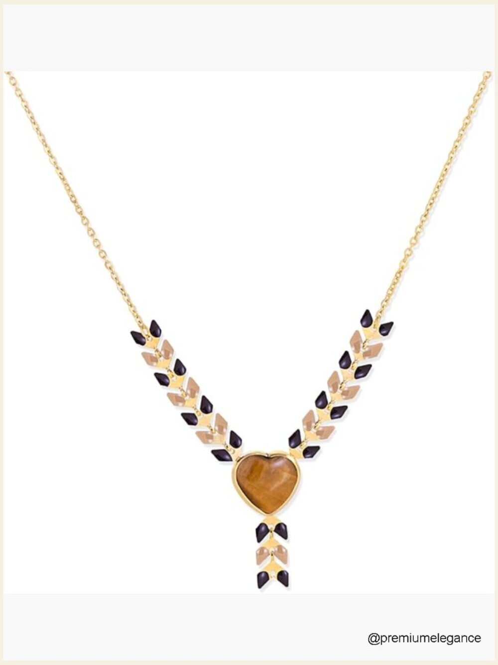 Y Necklace Statement 14K Plated Natural Stone Cowgirl Boho Jewelry